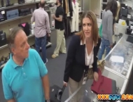 Milf with big ass and big tits fucked in pawn shop
